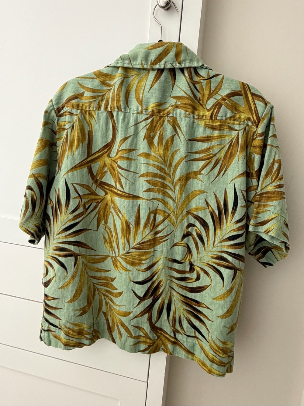 Mikoh Sage Green Tropical Shirt & Shorts Set with Golden Palm Print - Picture 4 of 7